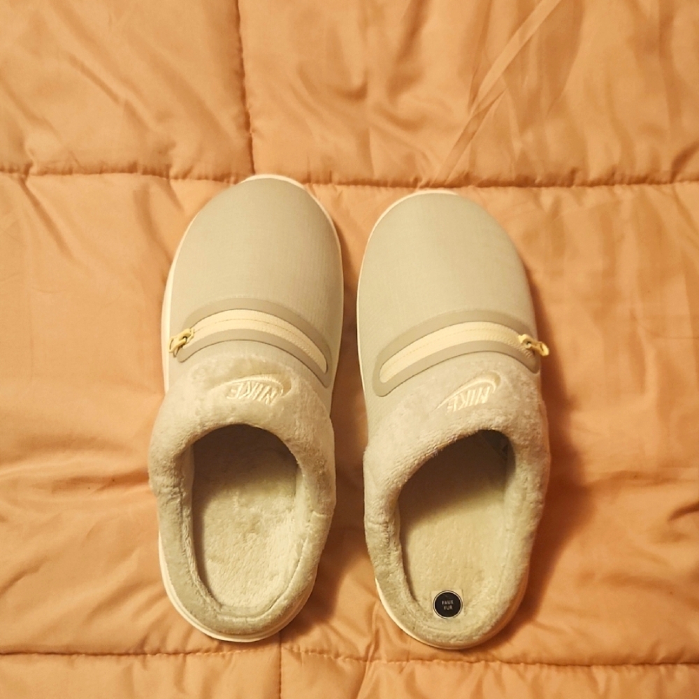 Nike Gray and Cream Slip-On Shoes